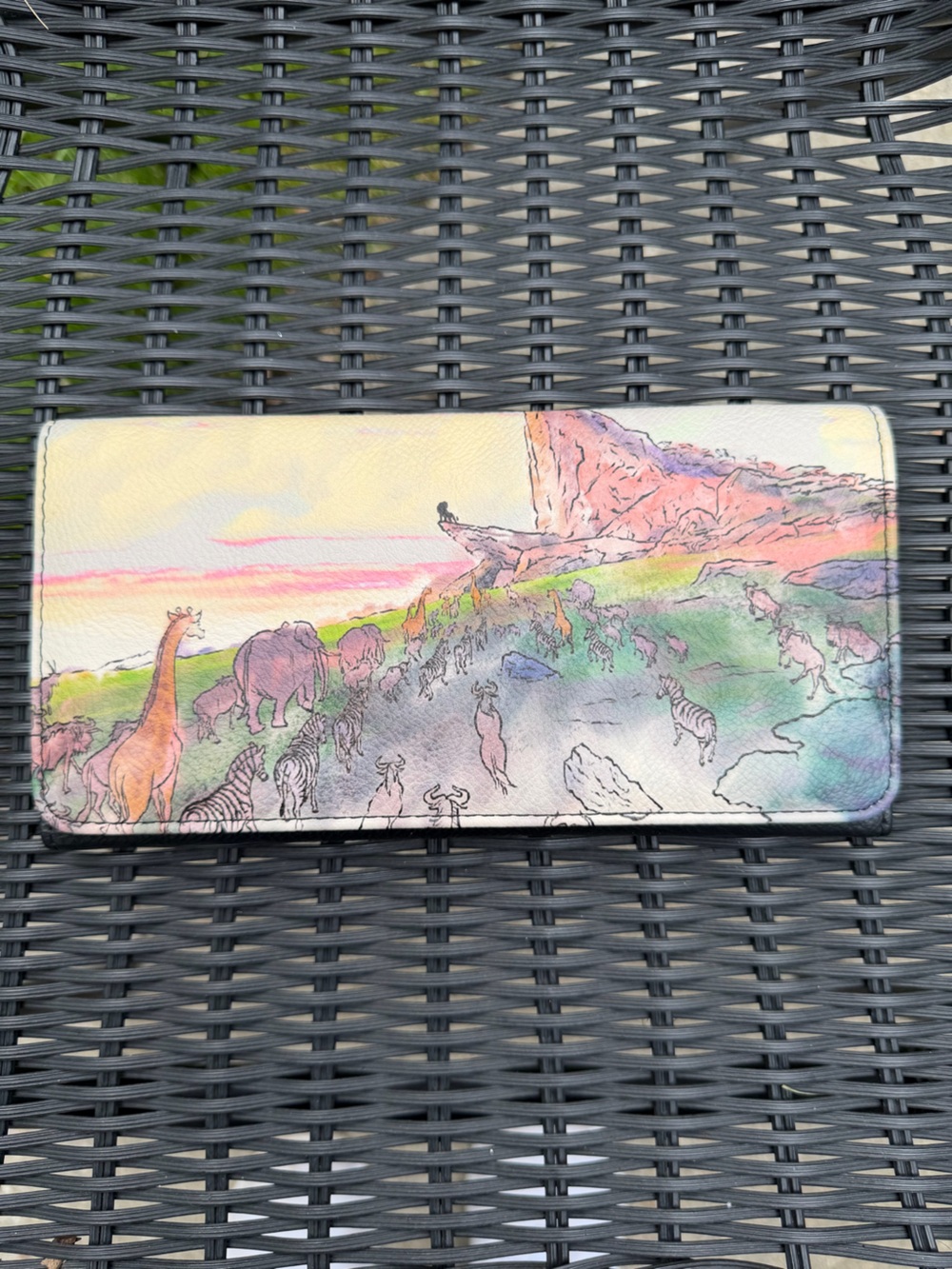 Disney Loungefly Lion King Pride Rock Watercolor Trifold Wallet (like new!)